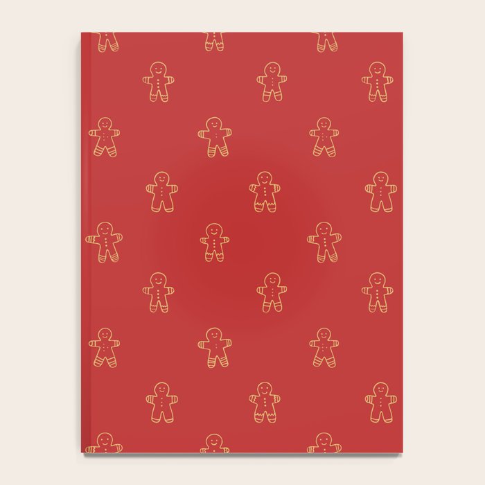 Red gingerbread christmas cookie pattern Notebook Gallery Image 4