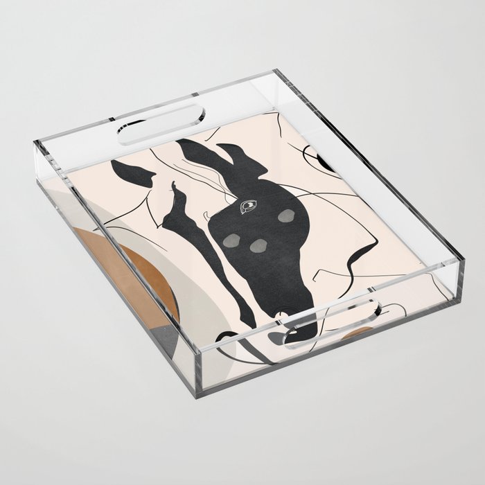 Abstract Minimal Horse 3 Acrylic Tray Gallery Image 1