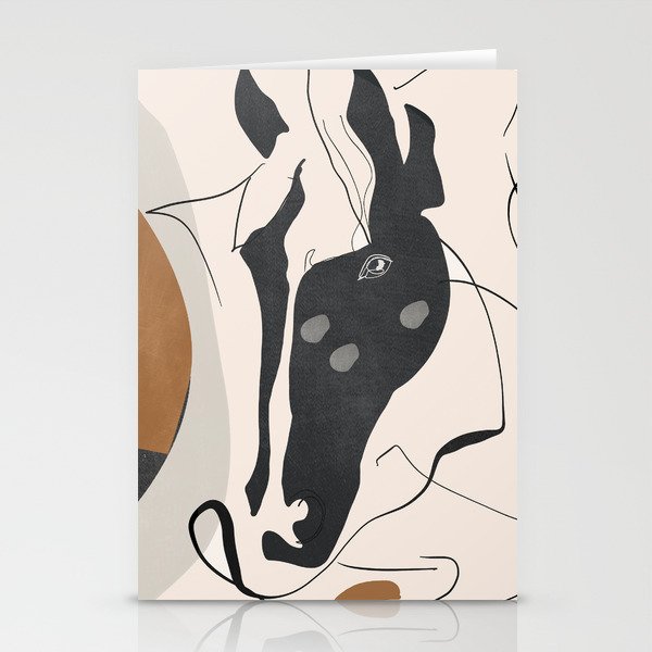 Abstract Minimal Horse 3 Stationery Card Gallery Image 1