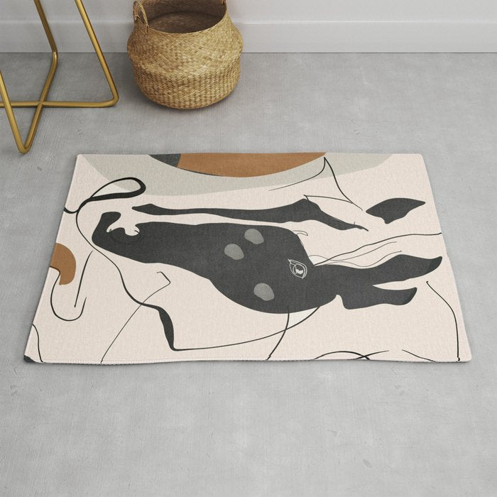 Abstract Minimal Horse 3 Rug Gallery Image 1