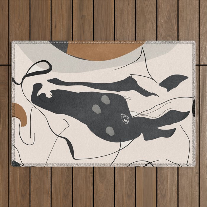 Abstract Minimal Horse 3 Outdoor Rug Gallery Image 1