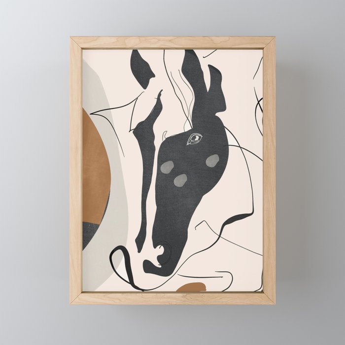 Abstract Minimal Horse 3 Mini Art Print Gallery Image 1