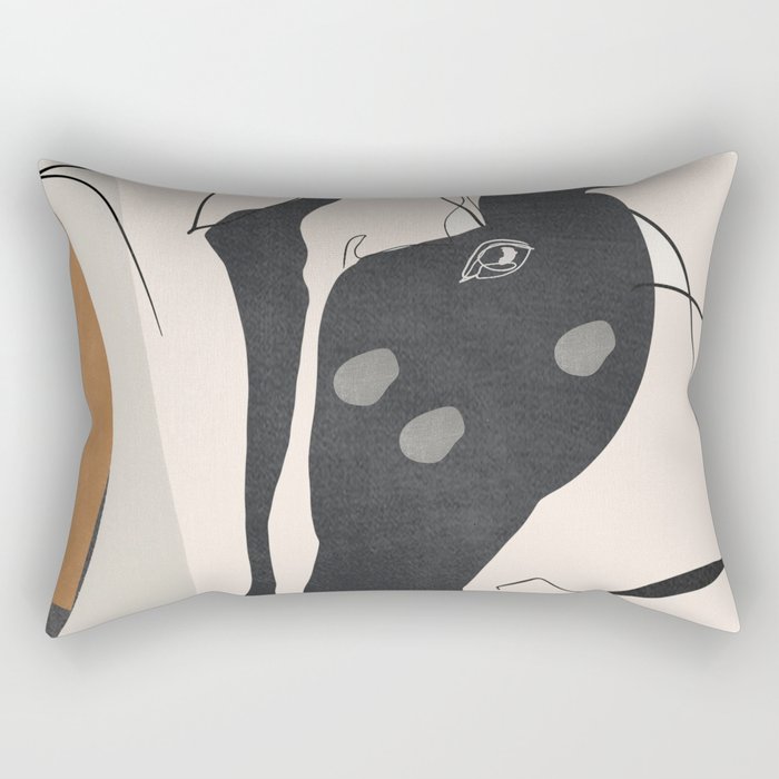Abstract Minimal Horse 3 Rectangular Pillow Gallery Image 1