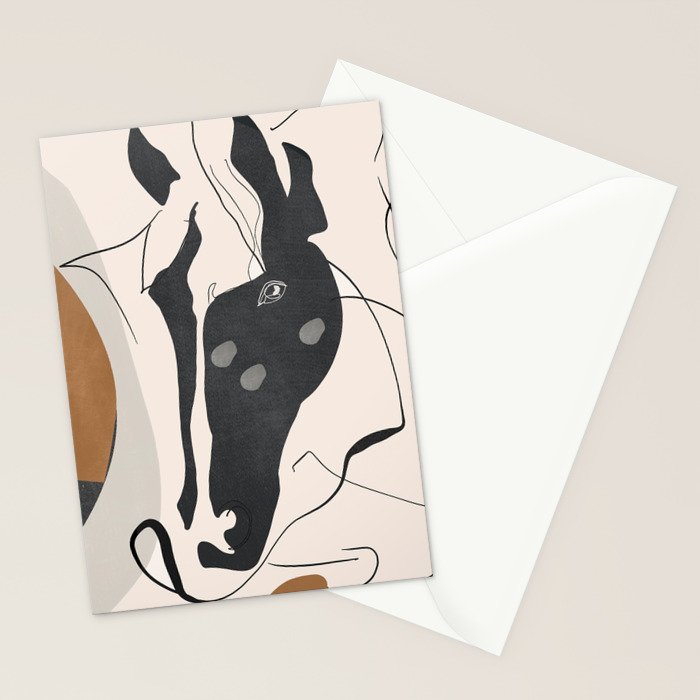 Abstract Minimal Horse 3 Stationery Card Gallery Image 2