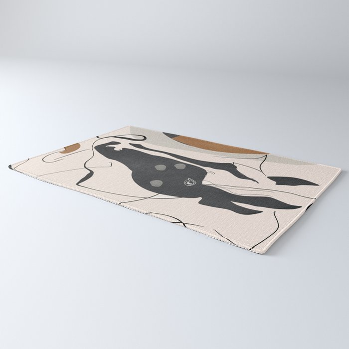 Abstract Minimal Horse 3 Rug Gallery Image 3