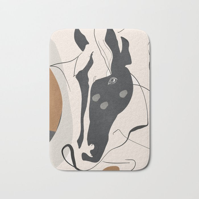 Abstract Minimal Horse 3 Bath Mat Gallery Image 1