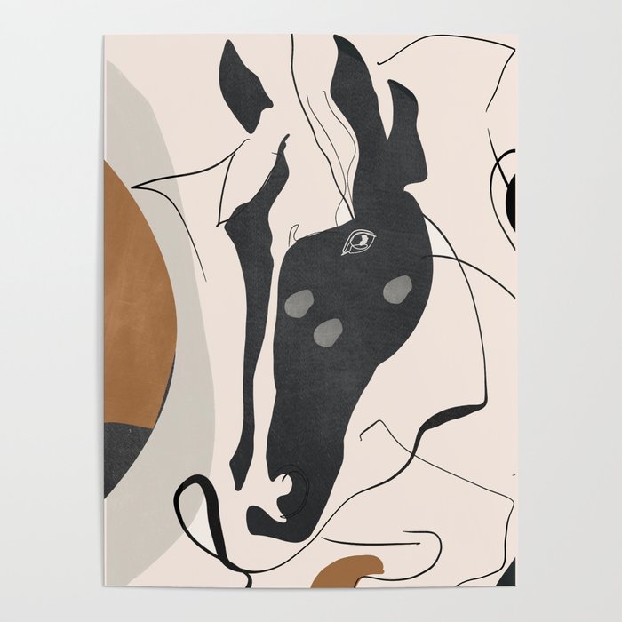 Abstract Minimal Horse 3 Poster Gallery Image 1