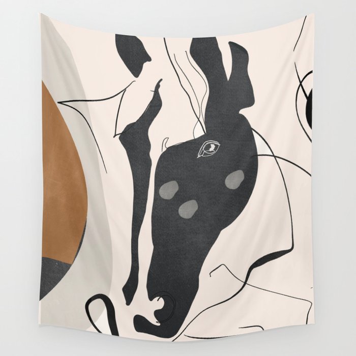 Abstract Minimal Horse 3 Wall Tapestry Gallery Image 4