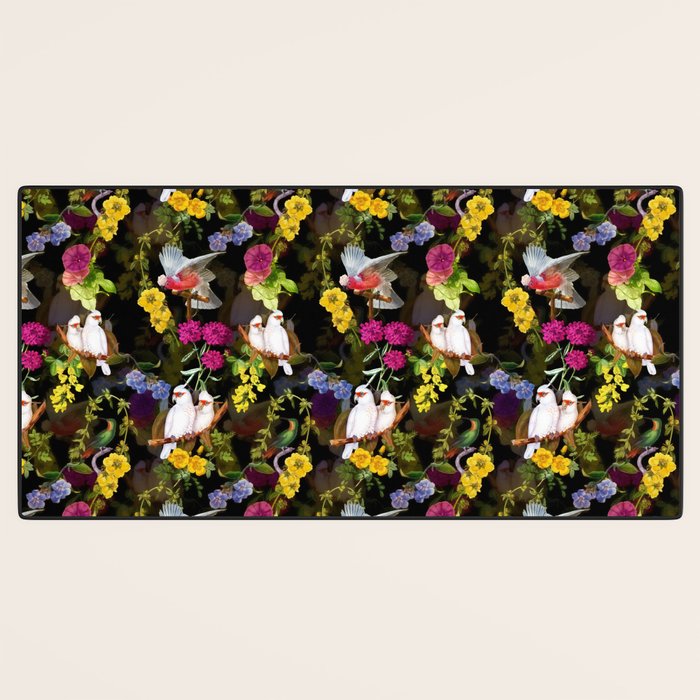 Vintage & Shabby Chic - Tropical Night Bird Flower Garden Desk Mat Gallery Image 3