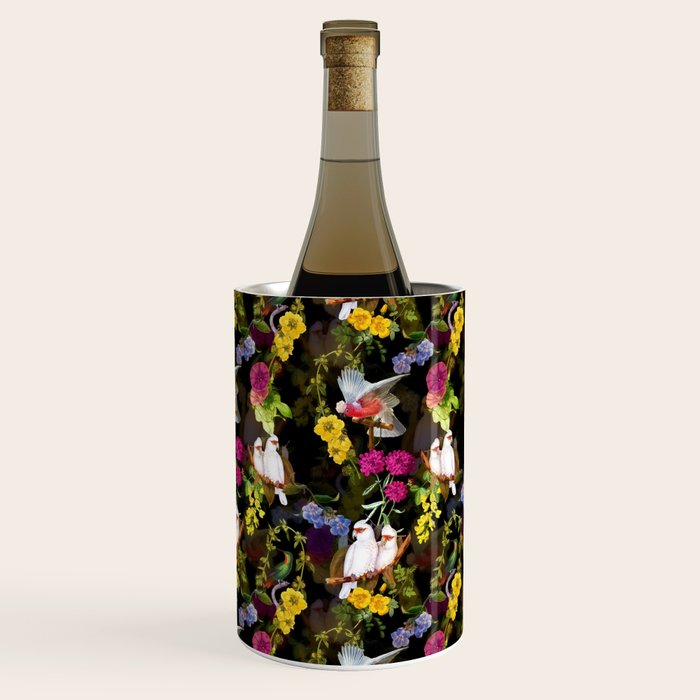 Vintage & Shabby Chic - Tropical Night Bird Flower Garden Wine Chiller Gallery Image 1