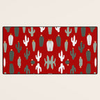 Christmas, Cactus, Red, White and Green, Cute Prints Desk Mat Gallery Image 3