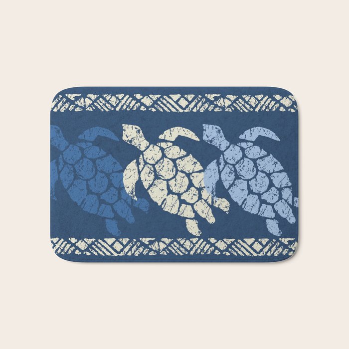 Honu Sea Turtle Hawaiian Tapa  Bath Mat Gallery Image 1