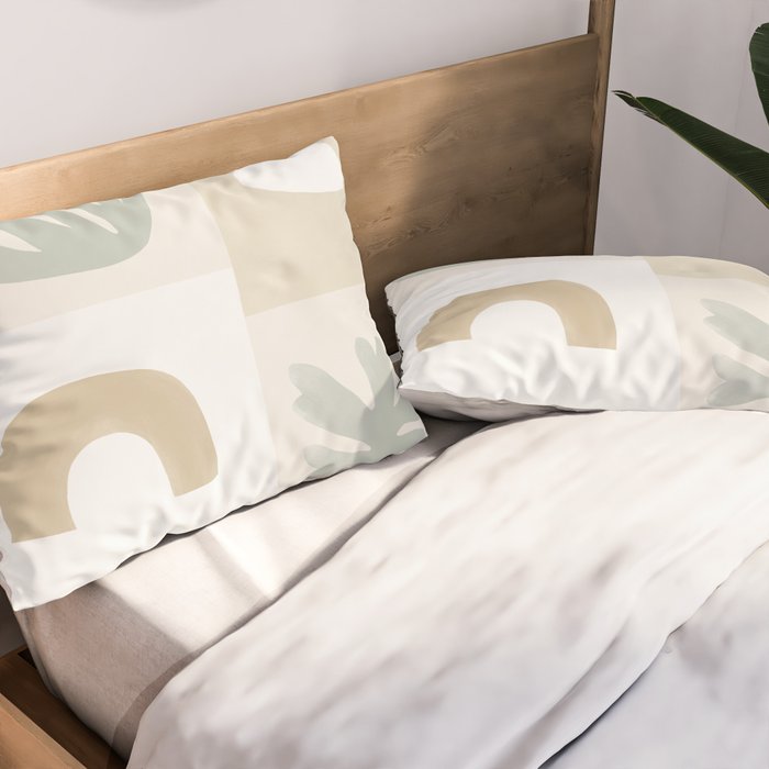 Modern Corals | Sage Green Pillow Sham Gallery Image 2