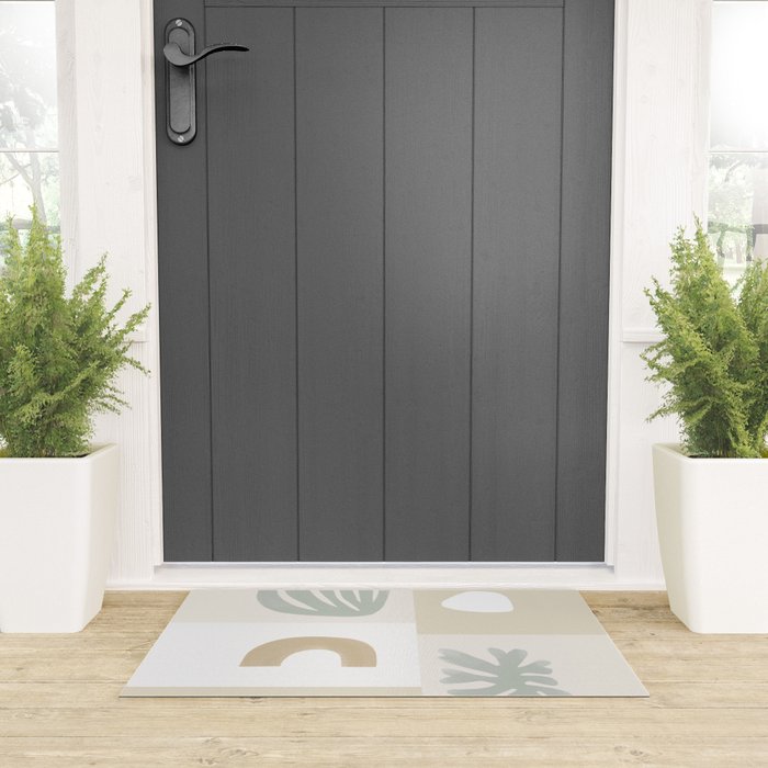 Modern Corals | Sage Green Welcome Mat Gallery Image 3
