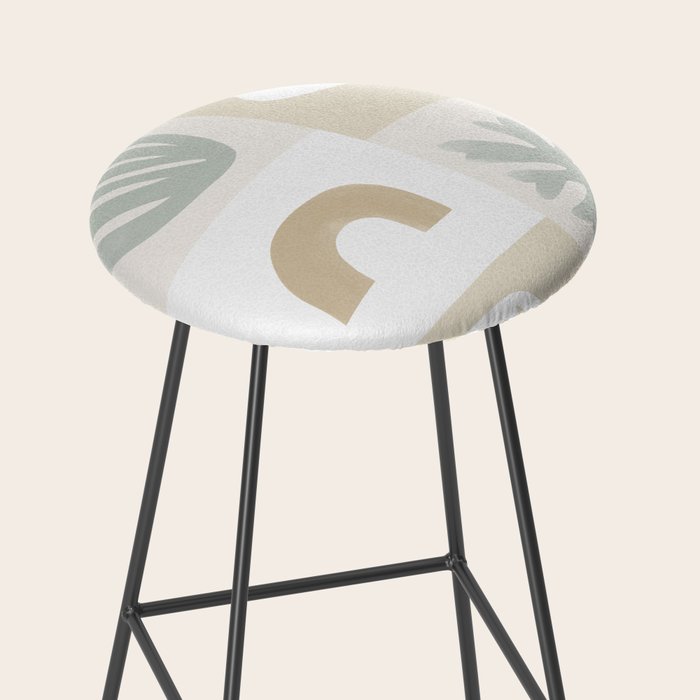 Modern Corals | Sage Green Stool Gallery Image 2