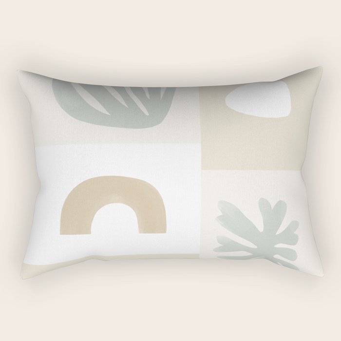 Modern Corals | Sage Green Rectangular Pillow Gallery Image 2