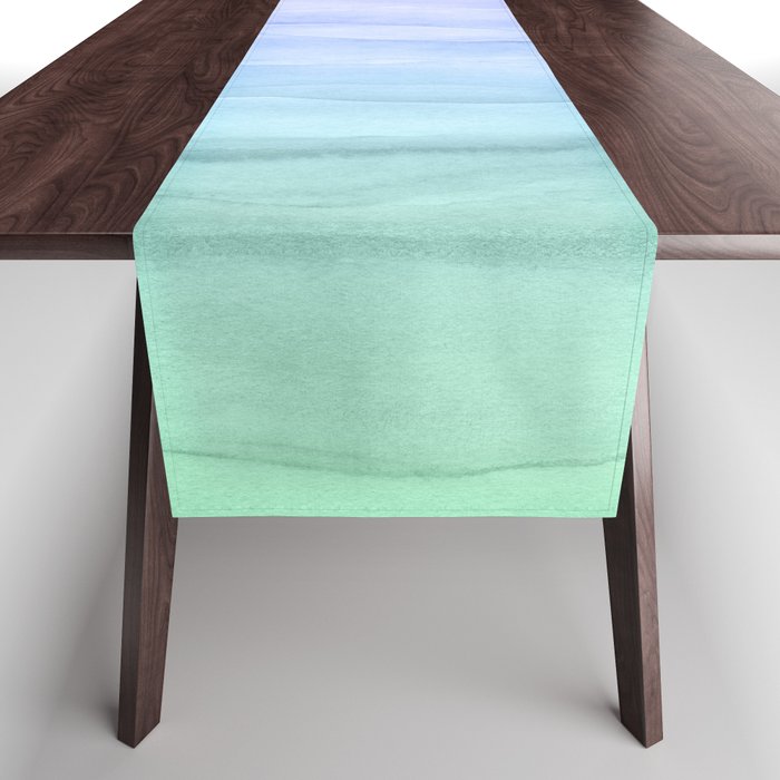 Layers Blue Ombre - Watercolor Abstract Table Runner Gallery Image 1