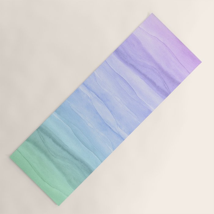Layers Blue Ombre - Watercolor Abstract Yoga Mat Gallery Image 1