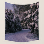 Snowy Path Wall Tapestry Gallery Image 4