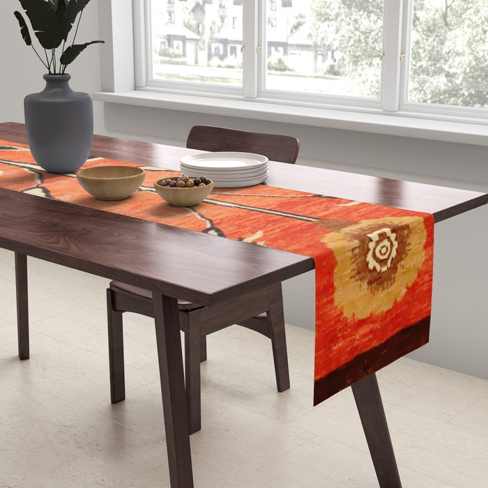 Vintage Floral Persian Rug Print Table Runner Gallery Image 2