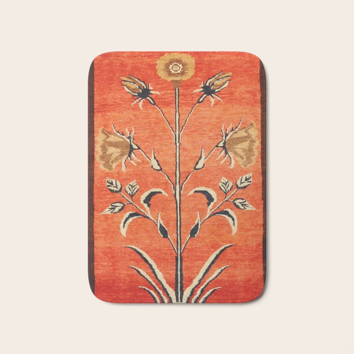 Vintage Floral Persian Rug Print Bath Mat Gallery Image 1