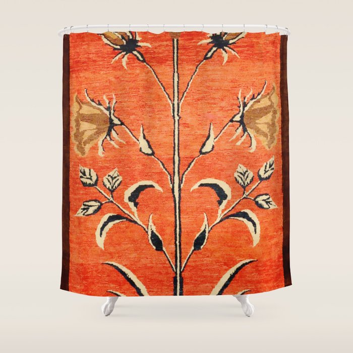 Vintage Floral Persian Rug Print Shower Curtain Gallery Image 1
