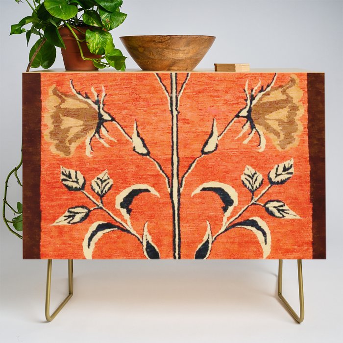 Vintage Floral Persian Rug Print Credenza Gallery Image 1