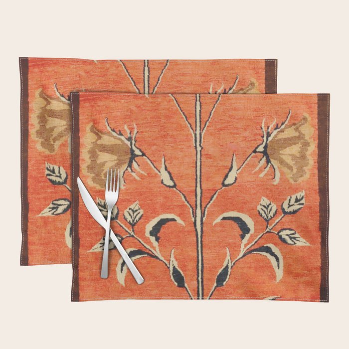 Vintage Floral Persian Rug Print Placemat Gallery Image 1