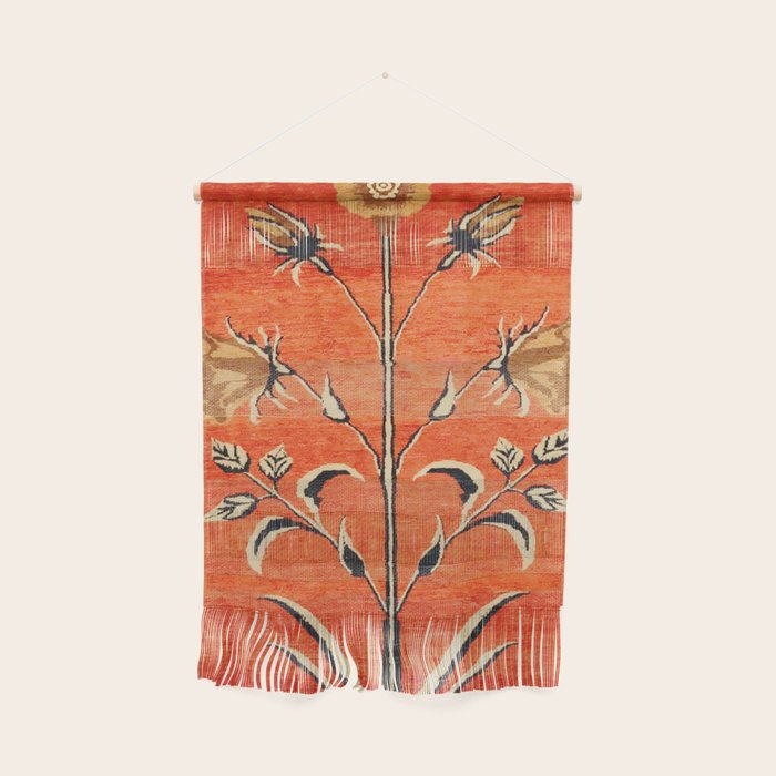 Vintage Floral Persian Rug Print Wall Hanging Gallery Image 1