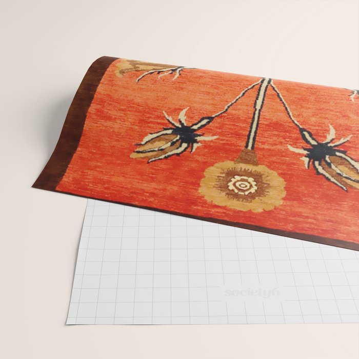 Vintage Floral Persian Rug Print Wrapping Paper Gallery Image 2
