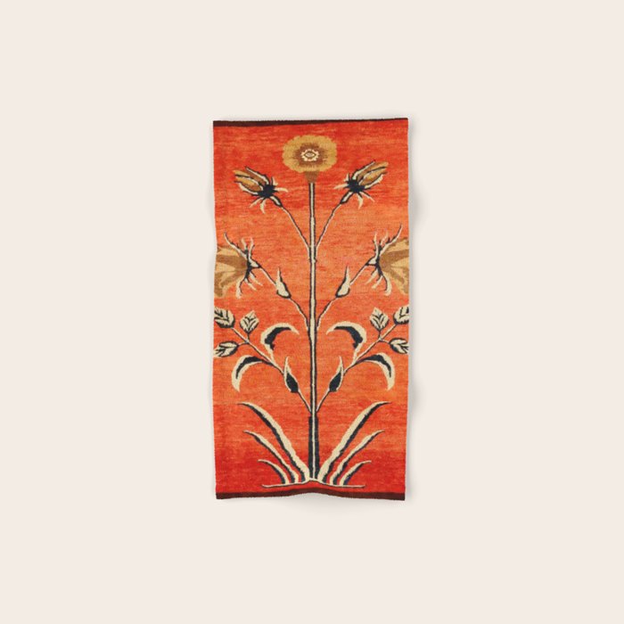Vintage Floral Persian Rug Print Bath Towel Gallery Image 1