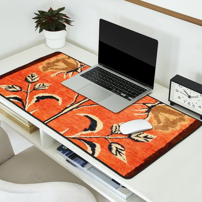 Vintage Floral Persian Rug Print Desk Mat Gallery Image 2