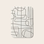 Minimalist Black White Abstract Line Art Bath Mat Gallery Image 1