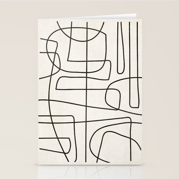 Minimalist Black White Abstract Line Art Stationery Card Gallery Image 1
