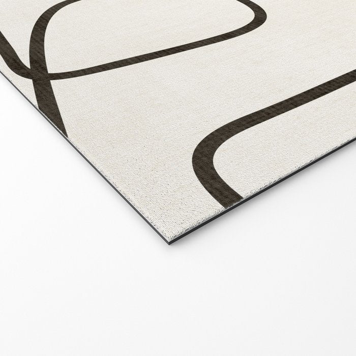 Minimalist Black White Abstract Line Art Welcome Mat Gallery Image 2