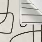 Minimalist Black White Abstract Line Art Wall Tapestry Gallery Image 3