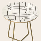 Minimalist Black White Abstract Line Art Side Table Gallery Image 2