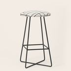 Minimalist Black White Abstract Line Art Stool Gallery Image 1