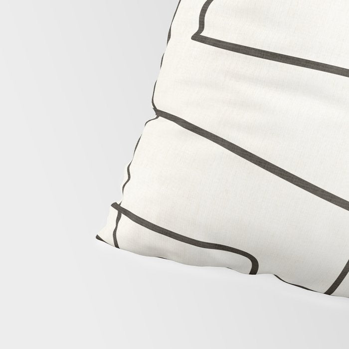 Minimalist Black White Abstract Line Art Pillow Sham Gallery Image 4