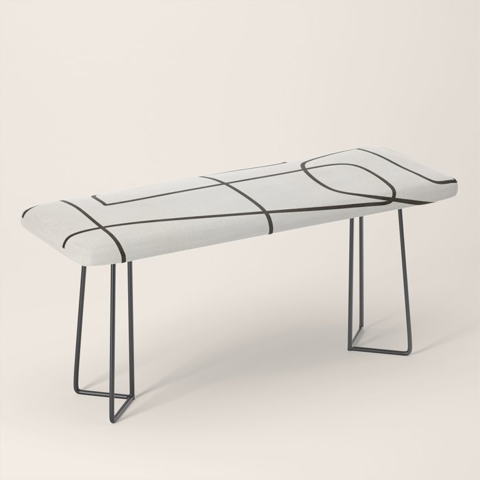 Minimalist Black White Abstract Line Art Bench Gallery Image 1