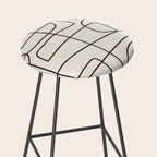Minimalist Black White Abstract Line Art Stool Gallery Image 2