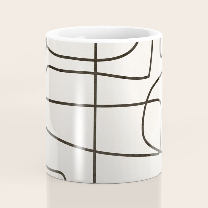 Minimalist Black White Abstract Line Art Coffee Mug Gallery Image 4