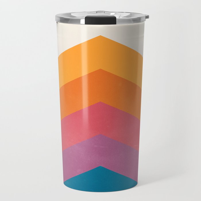 Candy Chevrons: Vintage 80s California Edition Travel Mug Gallery Image 1