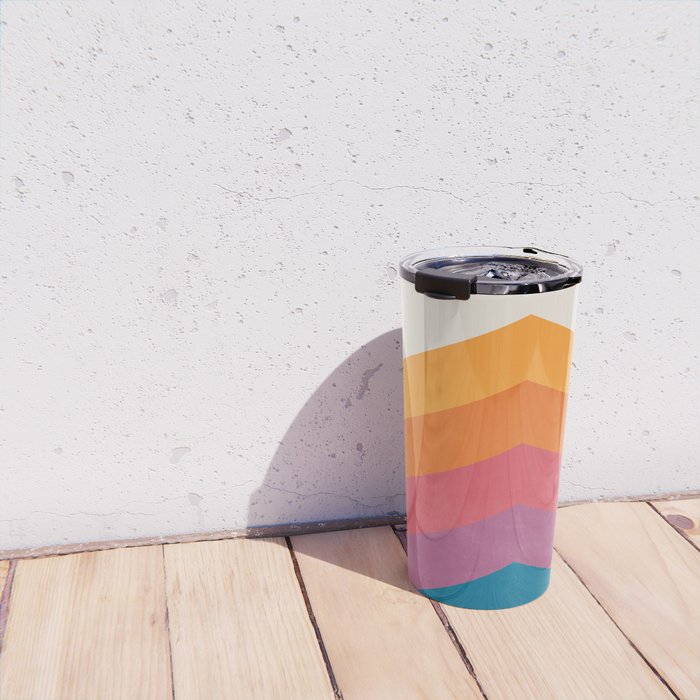 Candy Chevrons: Vintage 80s California Edition Travel Mug Gallery Image 4