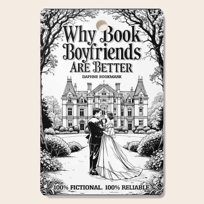 Why Book Boyfriends Are Better Funny Bookish Romance Cover Cutting Board Gallery Image 1