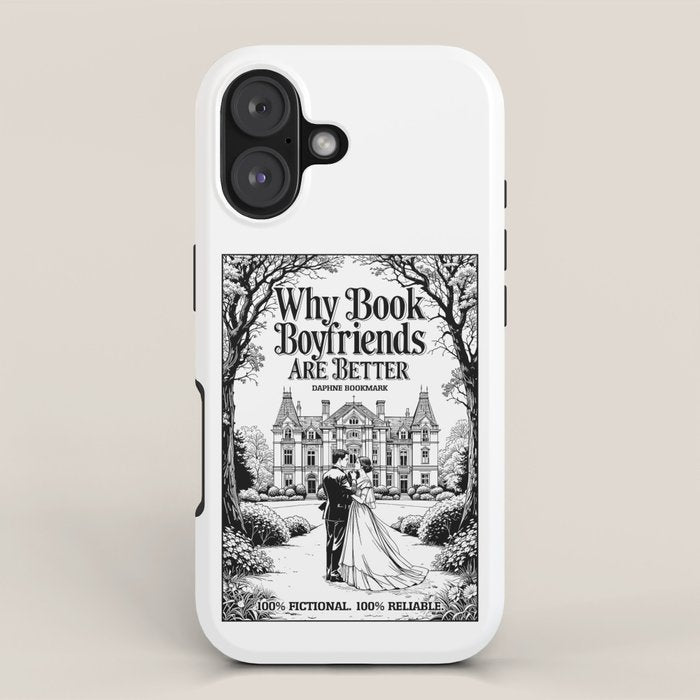 Why Book Boyfriends Are Better Funny Bookish Romance Cover iPhone Case Gallery Image 1