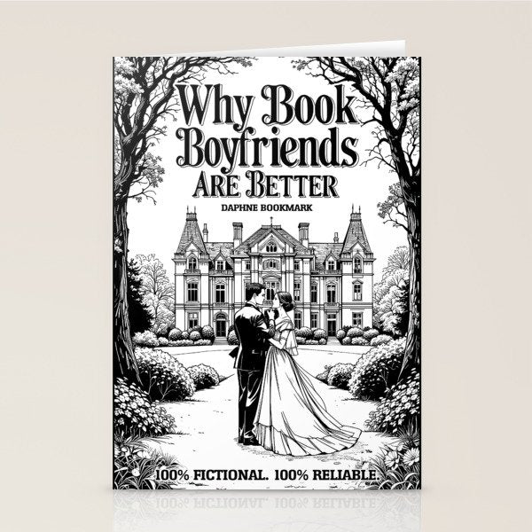 Why Book Boyfriends Are Better Funny Bookish Romance Cover Stationery Card Gallery Image 1