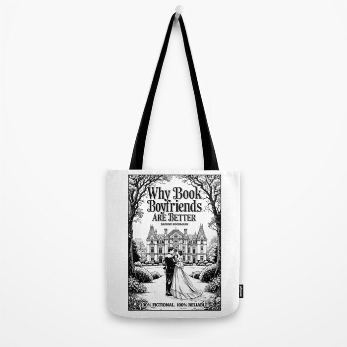 Why Book Boyfriends Are Better Funny Bookish Romance Cover Tote Bag Gallery Image 2
