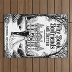 Why Book Boyfriends Are Better Funny Bookish Romance Cover Outdoor Rug Gallery Image 1