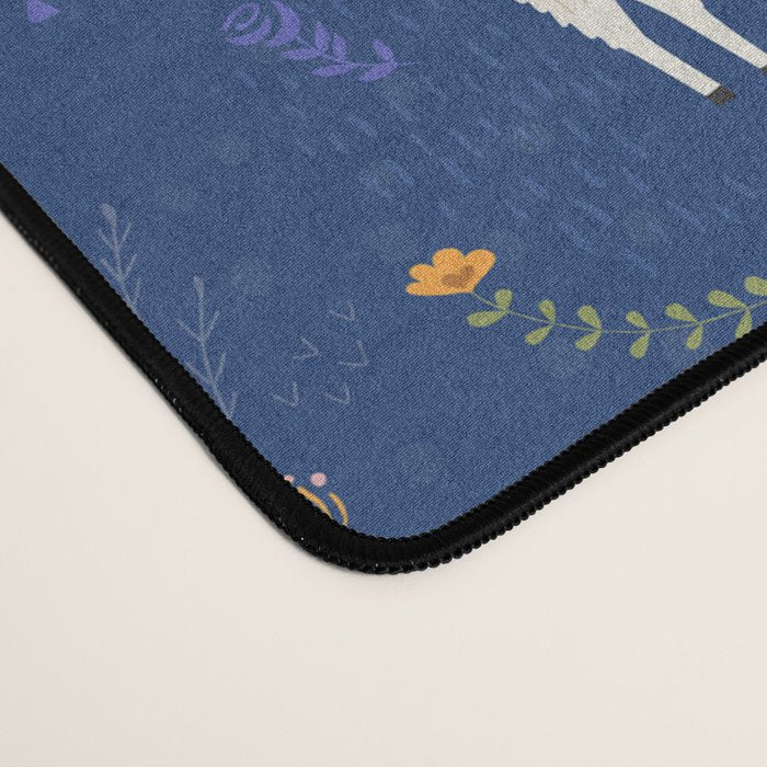 Llama on Blue Desk Mat Gallery Image 4